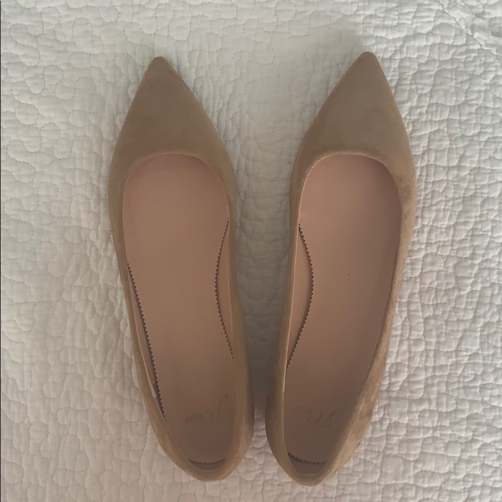 J. Crew Sz11 pointy toe suede flats - never worn!